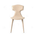 Italian minimalist rice white leather Ele side chairs